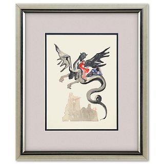 Salvador Dali- Original Color Woodcut on B.F.K. Rives Paper "Inferno 17"