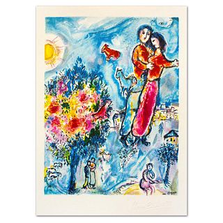 Marc Chagall (1887-1985), "Entre L'hiver Et Le Printemps" Limited Edition Lithograph with Certificate of Authenticity.