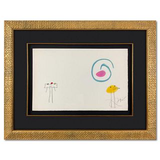 Joan Miro (1893-1983), "M. 1001 from L'enfance d'Ubu" Framed Limited Edition Lithograph, Hand Signed with Certificate of Authenticity.