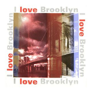 Steve Kaufman (1960-2010) "I Love Brooklyn" Hand Pulled Silkscreen on Canvas, Hand Signed Inverso with Letter of Authenticity.