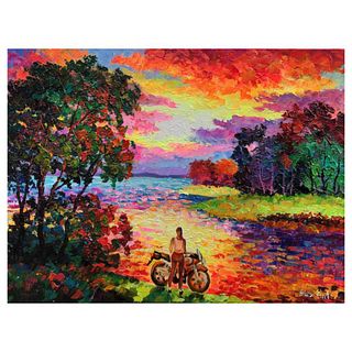 Alexander Antanenka, "Ride Into The Sunset" Original Painting on Canvas, Hand Signed with Letter of Authenticity.