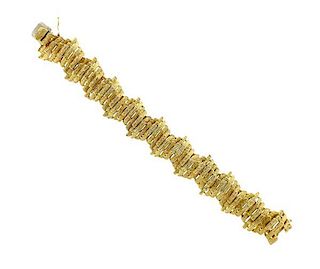 Italian 1970s 18K Gold Abstract Bracelet