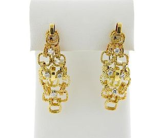 18K Gold Diamond Link Earrings