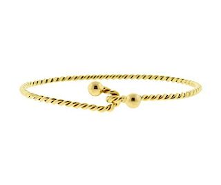 Tiffany &amp; Co 18K Gold Hook Bangle Bracelet