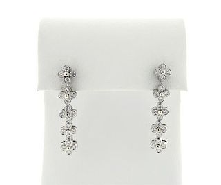Tiffany &amp; Co Platinum Diamond Lace Floral Dangle Earrings