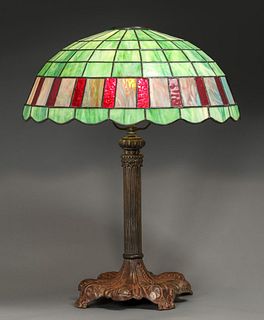Bradley & Hubbard Leaded Glass Lamp c1910s
