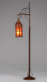 Frederick Fifield (1874-1947) Hancock, NY Hammered Copper & Mica Floor Lamp c1920s