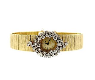 Vintage Geneve 18k Gold Diamond Lady&#39;s Watch
