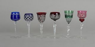A Collection of Six Crystal Wine Glass 