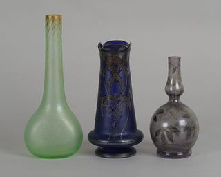 Three Pieces of Art Nouveau Period Glass 
