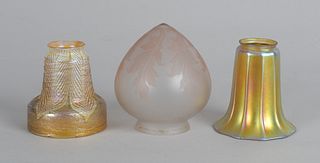Three Art Glass Lamp Shades