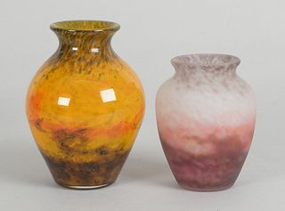 Two Muller Freres Art Glass Vases