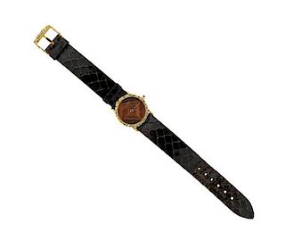 Concord by Gerald Genta 18k Gold Wood Dial Watch 1967
