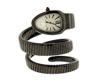 Bvlgari Bulgari Serpenti Spiga Ceramic Wrap Watch Bracelet SP35S