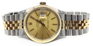 MEN'S ROLEX DATEJUST STAINLESS STEEL AUTOMATIC WATCH