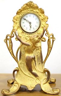 New Haven Clock Co. Art Nouveau Mantel Clock