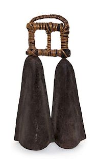 A Bamun Iron Double-Bell, CAMEROON, FIRST HALF OF 20TH CENTURY,