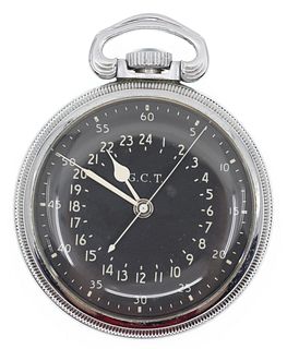 HAMILTON MILITARY ISSUE BASE METAL CASE POCKET WATCH
