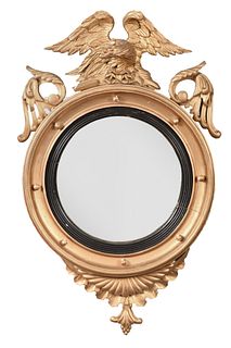 American Federal Style Bullseye Mirror with Eagle