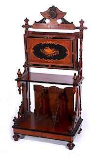 A HORNER QUALITY RENAISSANCE REVIVAL INLAID MUSIC STAND