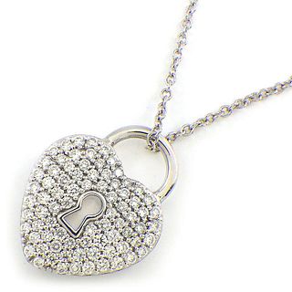 TIFFANY & CO. NECKLACE HEART LOCK PAVE DIAMOND