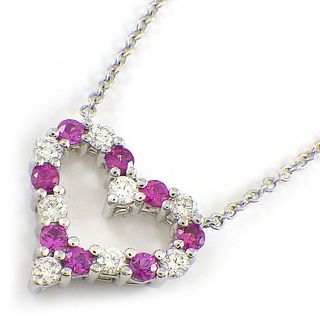 TIFFANY & CO. NECKLACE SENTIMENTAL HEART PINK SAPPHIRE
