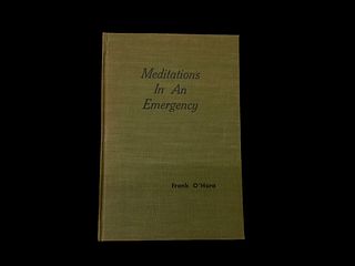 Meditations in an Emergency by Frank O'Hara An Evergreen Book of Poetry 1957 Limited Edition of 75 Signed