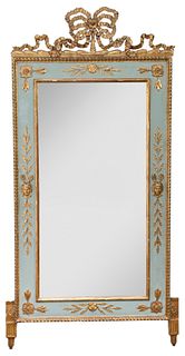 A Fine Louis XVI Carved, Gilt, and Paint Decorated Pier Mirror