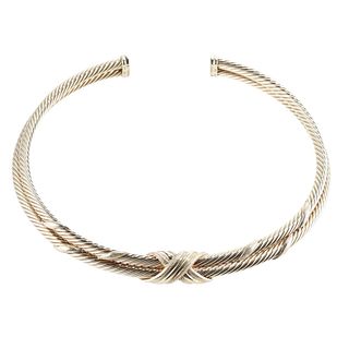 David Yurman 14k Gold X Cable Collar Necklace