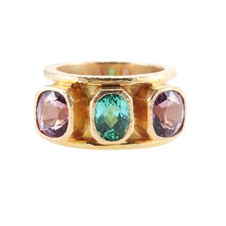 Elizabeth Locke 18k Gold Gemstone Ring