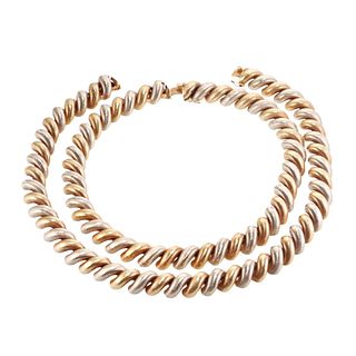 Buccellati Torchon Macaroni 18k Gold Nesting Necklace Set