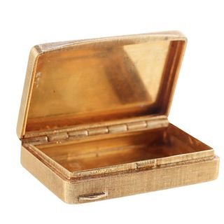 18k Brushed Finish Gold Pill Box Case