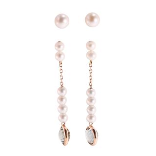 Mimi Milano 18k Gold Pearl Prasiolite Drop Earrings