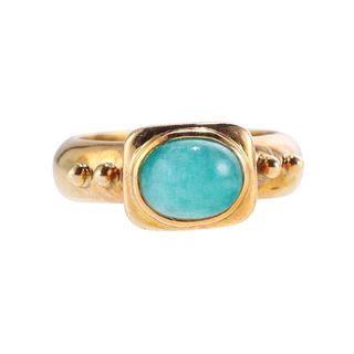 Elizabeth Gage 18k Gold Gemstone Ring