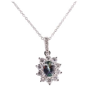 Kallati No Heat Sapphire Diamond Gold Pendant Necklace