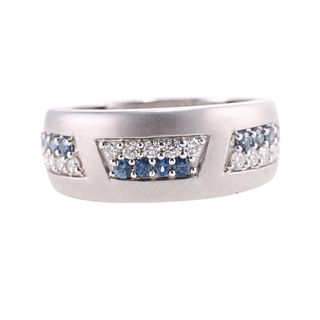 Kallati Gold Diamond Sapphire Band Ring