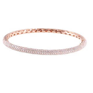 18k Rose Gold 3.00ctw Diamond Bangle Bracelet