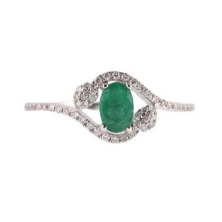 Kallati Emerald Diamond Gold Ring