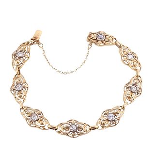 Antique Art Nouveau 18k Gold Diamond Bracelet