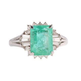 Platinum 2.06ct Emerald Diamond Ring