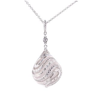 Frosted Crystal Diamond Gold Pendant Necklace