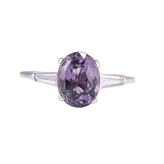 14k Gold Diamond 2.65ct Purple Spinel Ring