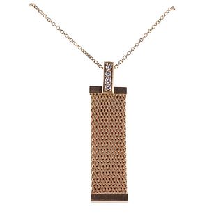 Tiffany & Co Somerset 18k Gold DIamond Pendant Necklace