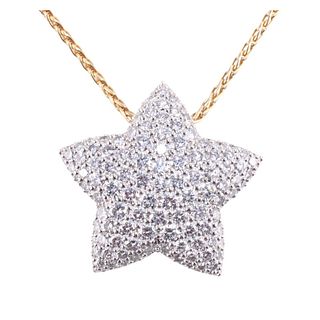 Kurt Wayne Platinum 18k Gold Diamond Star Pendant Necklace