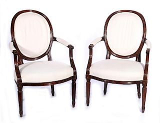 THREE EARLY 20TH C. FRENCH ARM AND SIDE CHAIRS