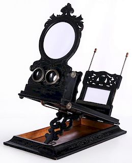 A 19TH CENTURY FRENCH FOLDING STEREO GRAPHOSCOPE