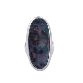 Burda 9k Gold Australian Black Boulder Opal Ring