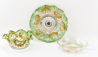 BOHEMIAN MOSER GLASS WITH GOLD OVERLAY