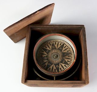 A DRY CARD SHIP COMPASS BY C.R. SHERMAN