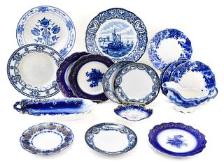 ASSORTED FLOW BLUE CHINA